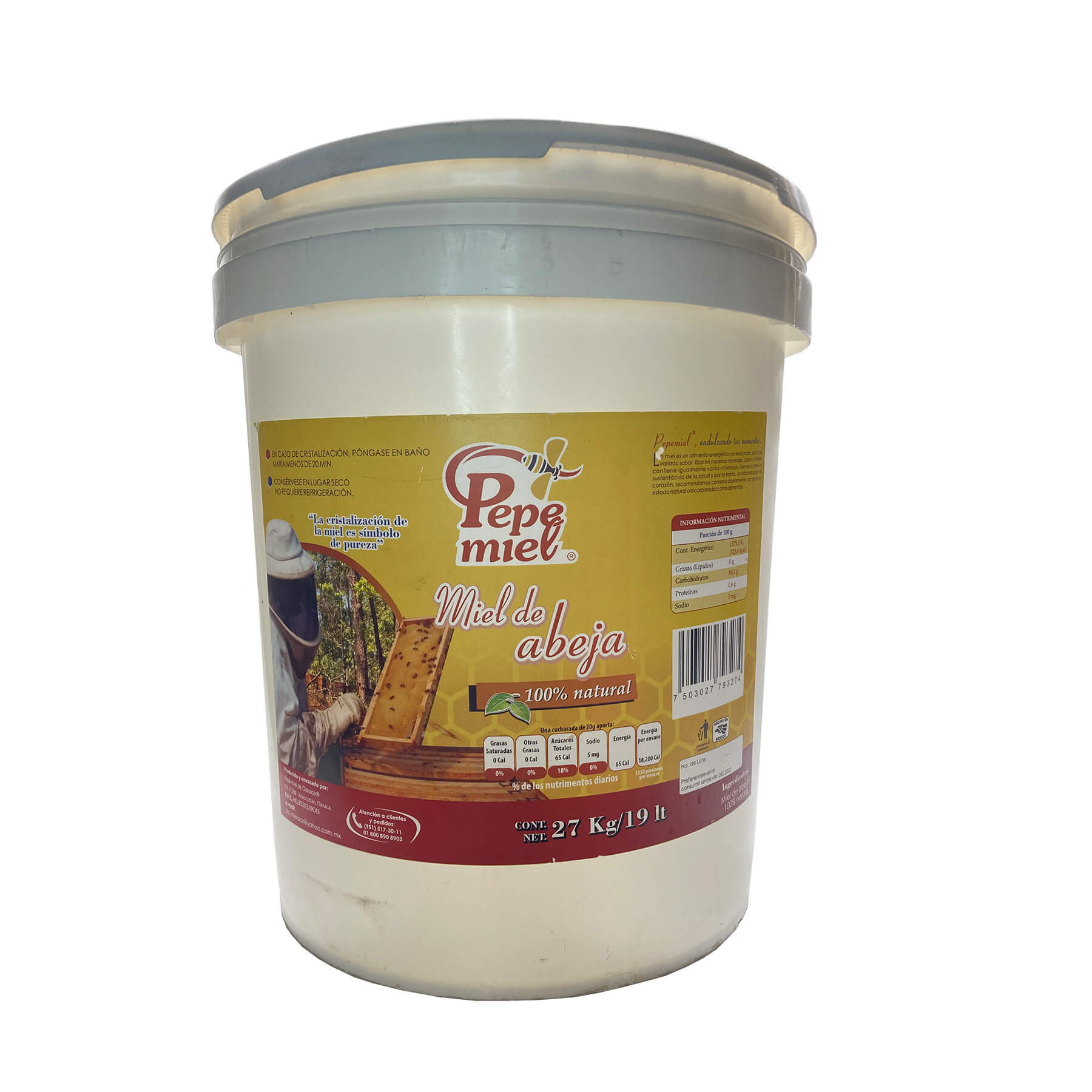 Cubeta Miel de Abeja 27 Kg